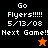 Four display 'Go Flyers!!!!! 5/13/08 Next Game!!' text with a star icon changing from orange to black