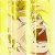 Pixelated figure in light clothing holding a small dark object against a bright yellow background.