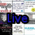 Pixelated text icons display 'Live', 'Love', and 'Laugh' in blue, green, and cyan with black outlines on a background of blurred document-like images.