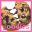 identical chocolate chip cookies with a bite taken out, each labeled 'goodies' in pink text on white background