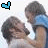 Animated contact sheet of a couple embracing with changing colored corner icons, showing subtle pose and expression differences across frames.