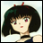 A 48x48 pixel buddy icon featuring a split composition with an anime-style character on the left and stylized text on the right, displayed as part of a contact sheet.