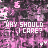 Pixelated pink and black patterned background with repeated white text 'WHY SHOULD I CARE?' across multiple