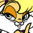 A repeating pattern of cartoon animal heads with yellow hair, orange faces, and white collars on a gray background.