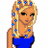 A 2x2 contact sheet of a pixel art animated icon featuring a blonde woman in blue dress, text elements, and an EditDolls.com logo with tiki statue background.