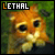 A pixelated orange fox-like creature with large black eyes and a white muzzle appears in multiple positions, each displaying different text above it