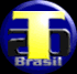 Blue circular icon with yellow 'T' and 'D' letters, 'Brasil' text below, transitioning from solid to bright white starburst effect.