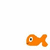 Pixelated orange fish with black-and-white eyes, positioned in three distinct arrangements against a white and gray background.
