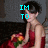 A woman in a red dress holding flowers appears across four with changing cyan text overlays