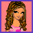 Animated contact sheet showing a pink-themed cartoon doll with long brown hair, wearing a pink polka-dot top and blue jeans, in multiple frames including full-body, close-up of torso, and legs with strappy sandals.