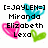 Pixelated icon with four heart shapes and text reading "[=JAYLEH=] Miranda Elizabeth Lexa" and "I Love Them All" and "we are DEFF BFFAE".