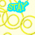 Animated icon with four quadrants showing yellow swirls, blue 'STAY' text, pink and orange stars, and a black-and-yellow sun.
