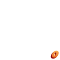 Animated sequence of orange teardrop-shaped objects with white outlines, varying in size and orientation against a gray background.