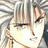 Anime-style character with light skin, dark eyes, and brown hair in a side ponytail, holding a small object near their face against a blurred background.
