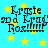 Pixelated text "Krisie and Krags Rozilup" on a cyan background with yellow stars, repeated in four quadrants.