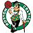 Pixelated green circular frame encloses a basketball player in mid-dribble, wearing green jersey and black shorts with red accents.