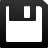 Gray wireframe icon of a floppy disk on a black background with four corner markers.
