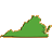 Green pixelated shape resembling a simplified mountain with brown and orange accents on a gray background.