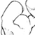 Pixelated grayscale icon of a stylized character head with flowing hair or lines, featuring curved outlines and varying gray tones on white background.