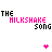 Pixelated text and colored heart icons arranged in a with partial phrases about Pokémon trading cards