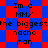 Pixelated text on a blue and red checkered background with repeated phrases 'Im a MM/ the biggest nacho man' in black font.