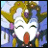 A 48x48 pixel buddy icon featuring a stylized anime character with closed eyes and an open mouth, alongside text reading "Anime IM" and "com" on a black background.