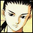 A 48x48 pixel buddy icon featuring a split composition with an anime-style character on the left and stylized text on the right, displayed as part of a contact sheet.