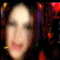 four and five shows a person with long dark hair against a colorful, blurred background. The figure's expression changes across frames from smiling to neutral