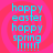Cyan text on pink background with four identical showing 'happy easter happy spring' and exclamation marks
