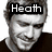Six grayscale images of a man in various poses with 'Heath' text overlays, arranged in two