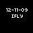 Pixelated text '12-11-09' and 'IFLY' on a black background with red circular gradient overlays in different positions.