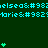 Green background with cyan text repeating 'elseas' and 'morie' in pixelated font, interspersed with green plus signs arranged in vertical clusters.