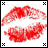 Animated contact sheet of a kissing lips icon with red and pink lip colors, showing frame-by-frame animation changes across eight sampled frames.