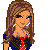 Pixel art contact sheet showing a female character in various poses with 'LIL DEVIL' text logo, all on transparent background.