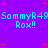 Pixelated text displays 'SammyR495' and 'Rox!!' on a purple background with red starbursts, repeated in two