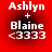 Four identical red circular icons with white text reading 'Ashlyn + Blaine <3333' arranged in a , each icon featuring a gradient background transitioning from dark red to black