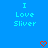 Blue background with light blue text reading "I Love Sliver" in two identical vertical , each accompanied by a red pixelated heart below