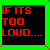 Pixelated image with green border, four black text in red font, and a yellow cartoon drummer on right