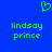 Green pixelated heart symbol above two identical green text blocks reading 'lindsay prince' on solid blue background.