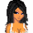 Pixel art contact sheet showing three frames of an animated icon featuring a cartoon woman with dark hair, orange skin tone, and revealing white-and-pink outfit with visible cleavage and legs.