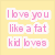 Yellow background with pink pixelated text reading "I bvea you like a fat kid bvea" and a cupcake image with "Cupcake!!" text.