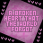A static image of a repeated pink square pattern with text and heart symbols on black background.