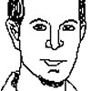 Black-and-white line-drawn cartoon faces in a , showing five distinct expressions including neutral, angry, shouting, hand-on-chin, and sunglasses-wearing