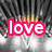 Animated icon with 'love' in pink and 'you' in orange text over a grayscale background with a heart symbol.