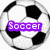 Six soccer ball icons arranged in two , each with distinct text overlays and color schemes