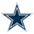 A static pixelated star with five points, rendered in shades of blue and gray on a white background.