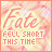 identical square icons with a pink and orange marbled background, each displaying 'Fate' in large script above 'HELL SHORT THIS TIME' in block letters