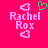 Pixelated pink background with 'Rachel Rox' text and four heart symbols, one green heart above the name.