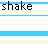 Pixelated text and striped background with green, blue, and white horizontal lines; 'shake' appears multiple times in black font.
