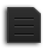 Dark gray rectangular icon with three horizontal black bars centered on a light gray background, rendered in low-resolution pixel art style.